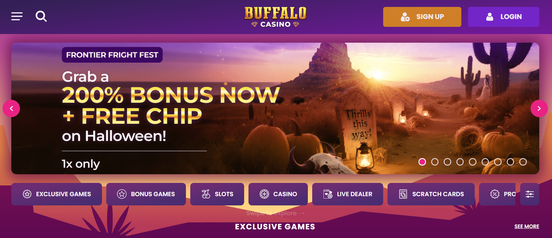Screenshot of Buffalo Casino Crazy Time live game lobby